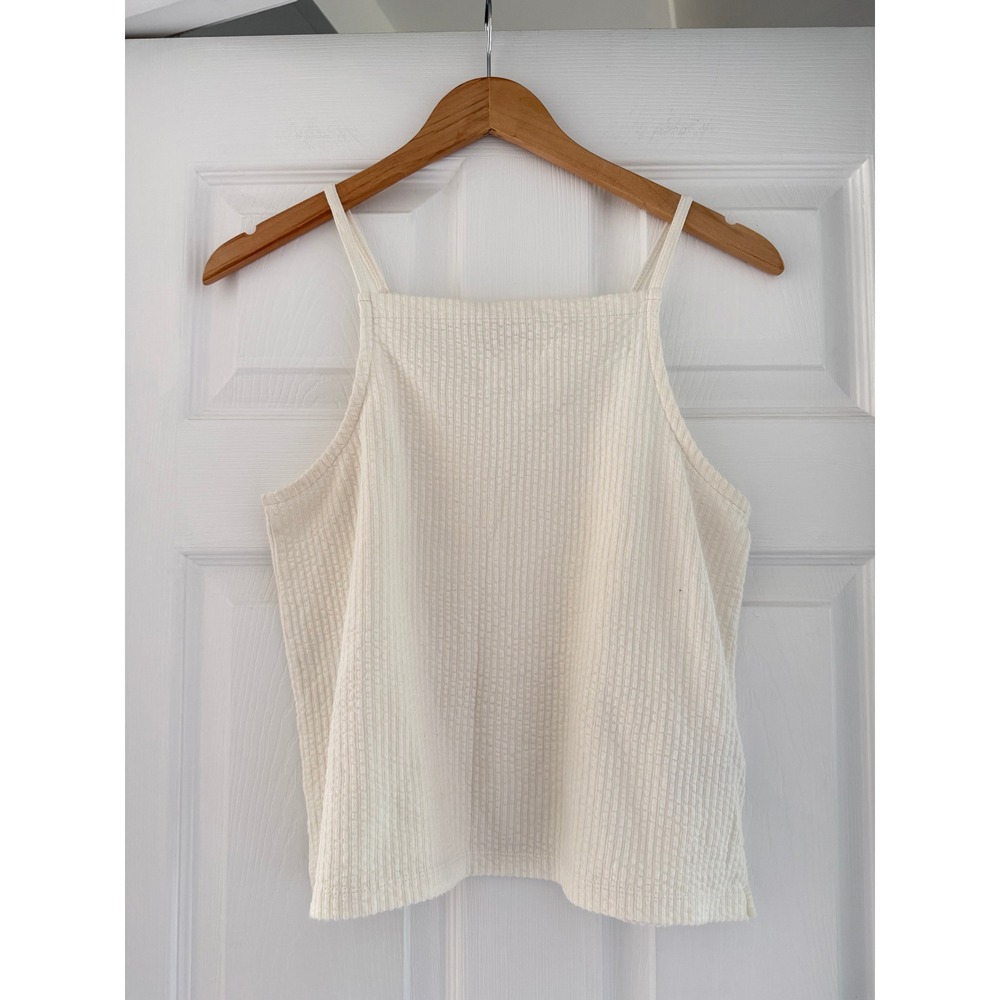 Madewell Womens Square Neck Tank Top Neutral Cleangirl